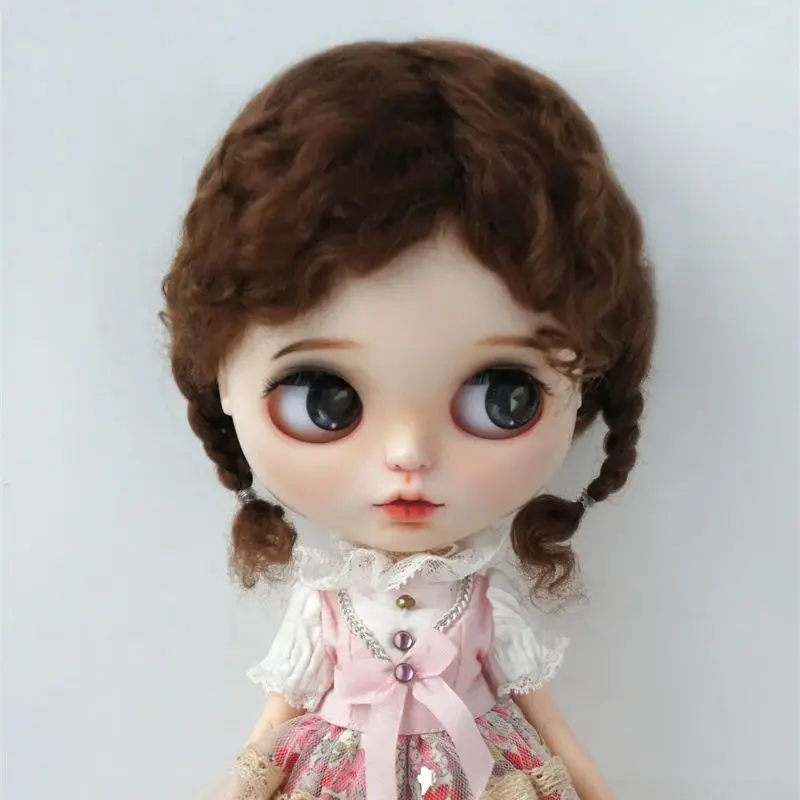Fjusuns  JD644 9-10inch 10-11inch Messy Baby Curly Mini Twintail Mohair BJD Wigs QBaby Pullip Blythes& 18\
