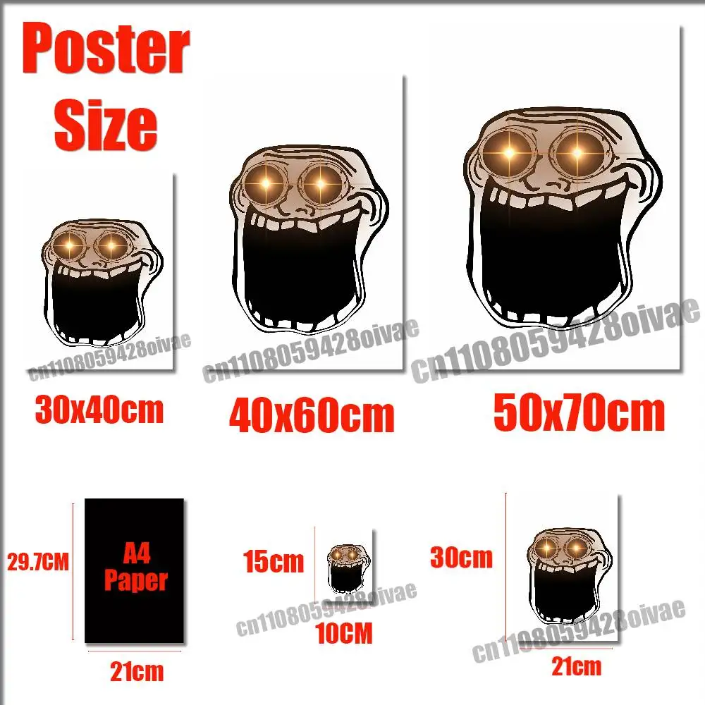 Ugly T-Trollface T-Troll Funny Face Poster Sticker For Home