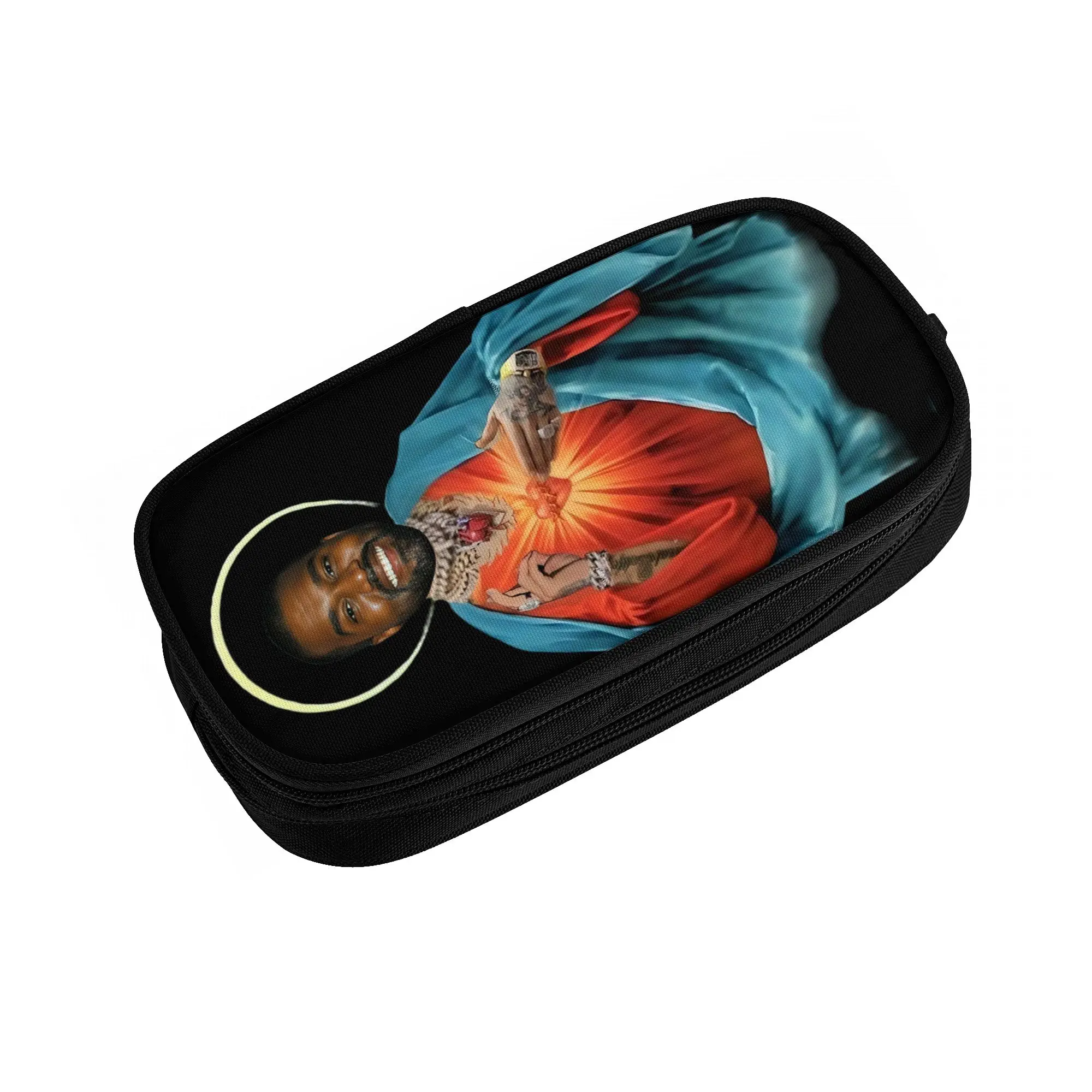 Cute Jesus Rapper Singer Funny Kanye West  Pencil Cases for Girls Boys  Large Storage Pen Box Bag School Supplies