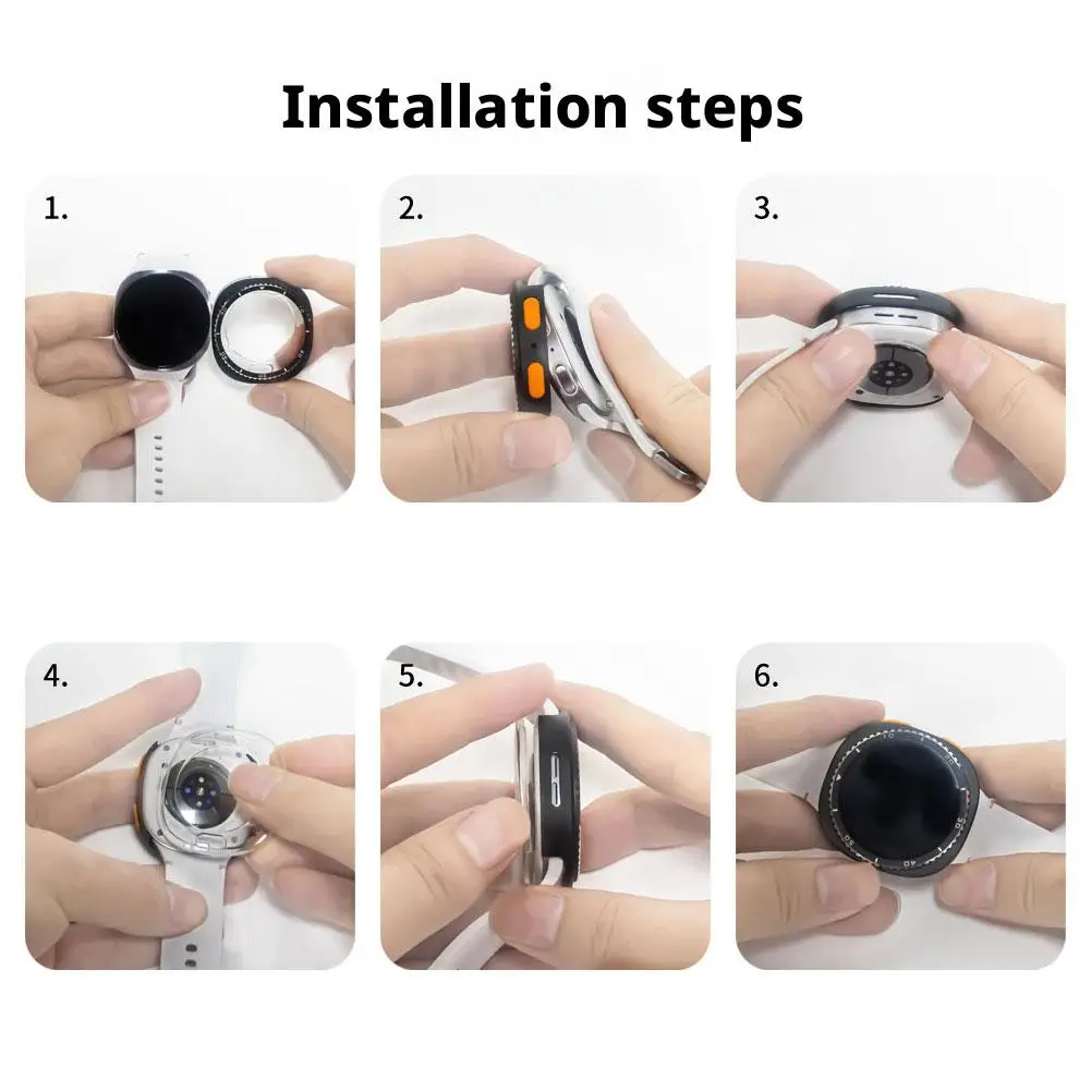 Lunetta in metallo per Samsung Galaxy Watch 8 Custodia con lunetta in acciaio inossidabile da 40 mm Custodia in metallo e protezione trasparente per cover posteriore in PC