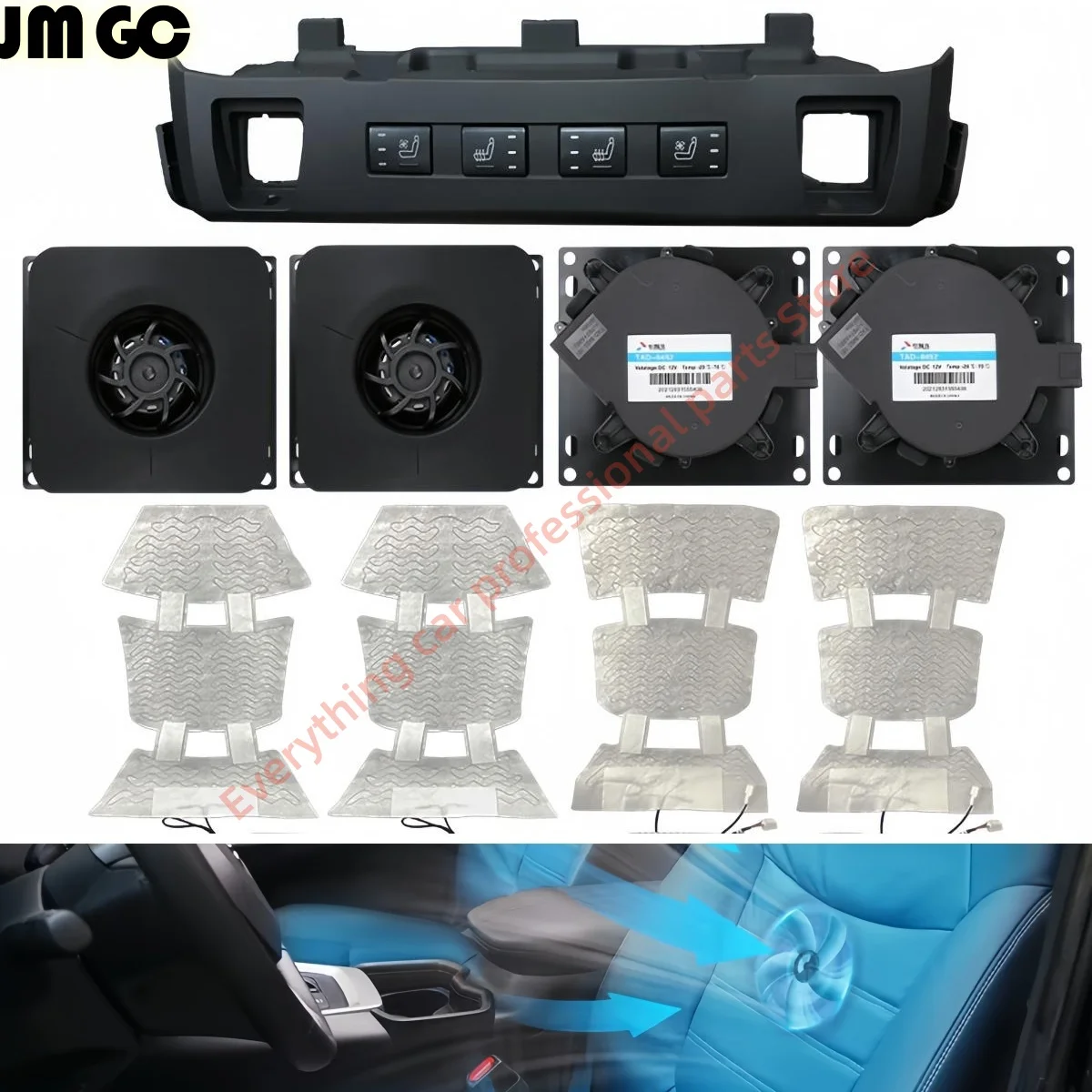 Car Seat Cooling and Heating parts suitable for Toyota RAV4 Backrest blower heating pad special button control