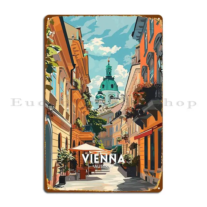 Vienna Austria Travel Art Metal Plaque Poster Garage Club Plaques Personalized Wall Custom Sign Tin Sign Poster