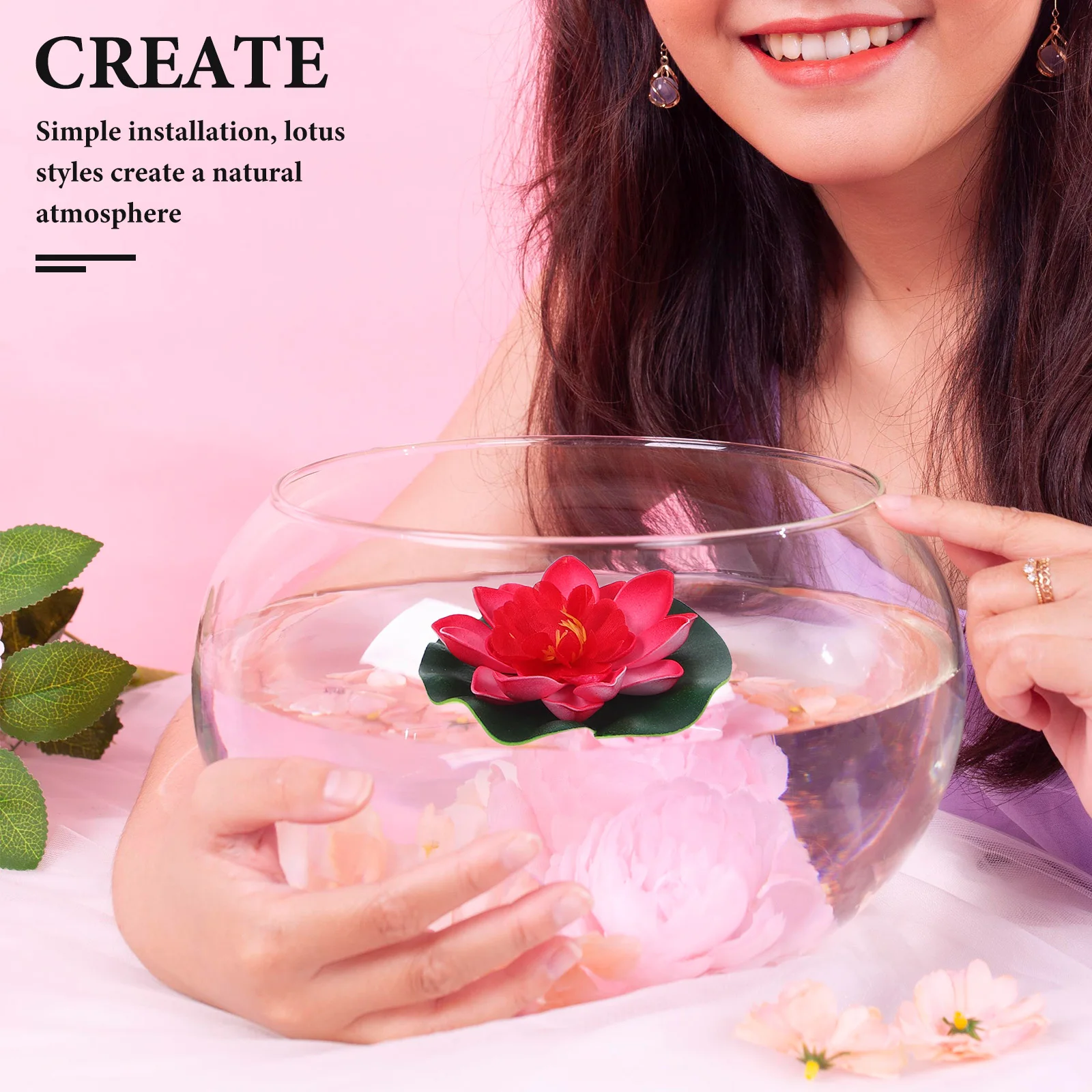 

12pcs Artificial Floating Flowers Pond Plants Ornaments Aquarium Water Lily Lotus Decoration Pool Garden Faux Silk Cloth Fish