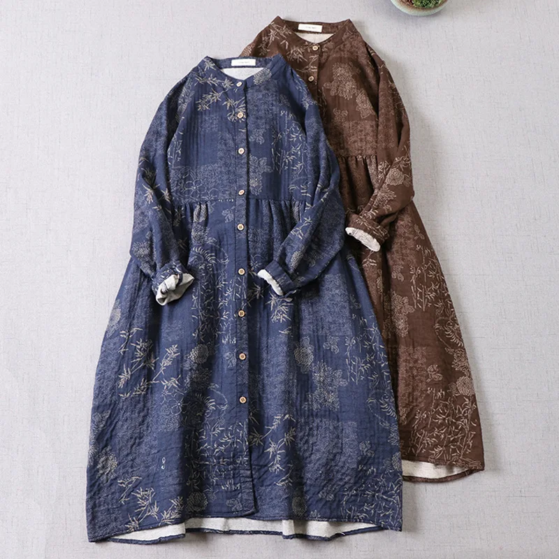 

Long Dress Women Dresses A Line Vestidos Y2k Streetwear Round Neck Full Sleeve Print Floral Elegant Splice Party Night Work