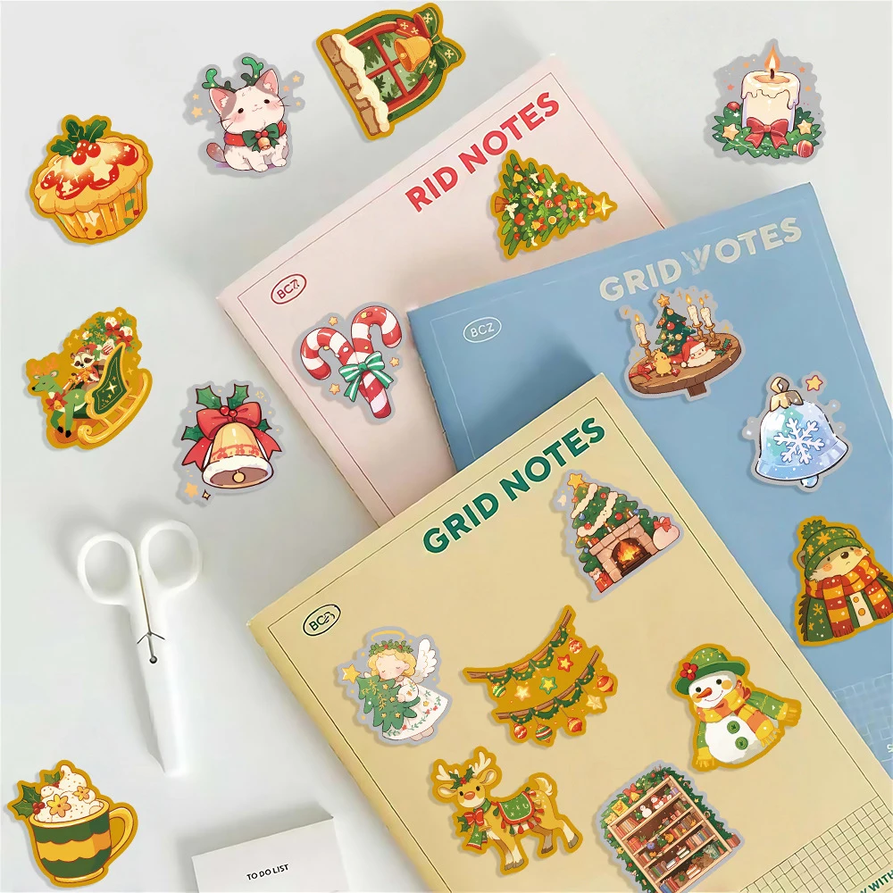 10/50/100/200 قطعة Kawaii الكرتون عيد الميلاد سانتا كلوز ملصقات الجمالية الاطفال DIY بها بنفسك محمول سجل القصاصات لطيف لاصقة تزيين الهدايا