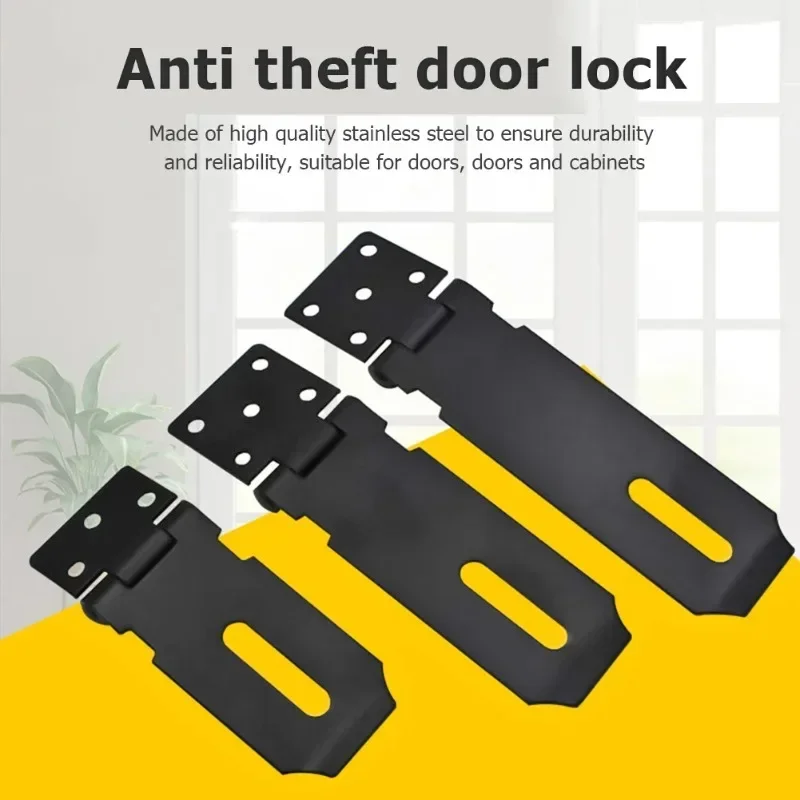 

Lock Plate Stainless Steel Home Door Cabinet Drawer Locks Anti-Theft Hasp Latch for Padlock Anti Corrosion Window Room Security