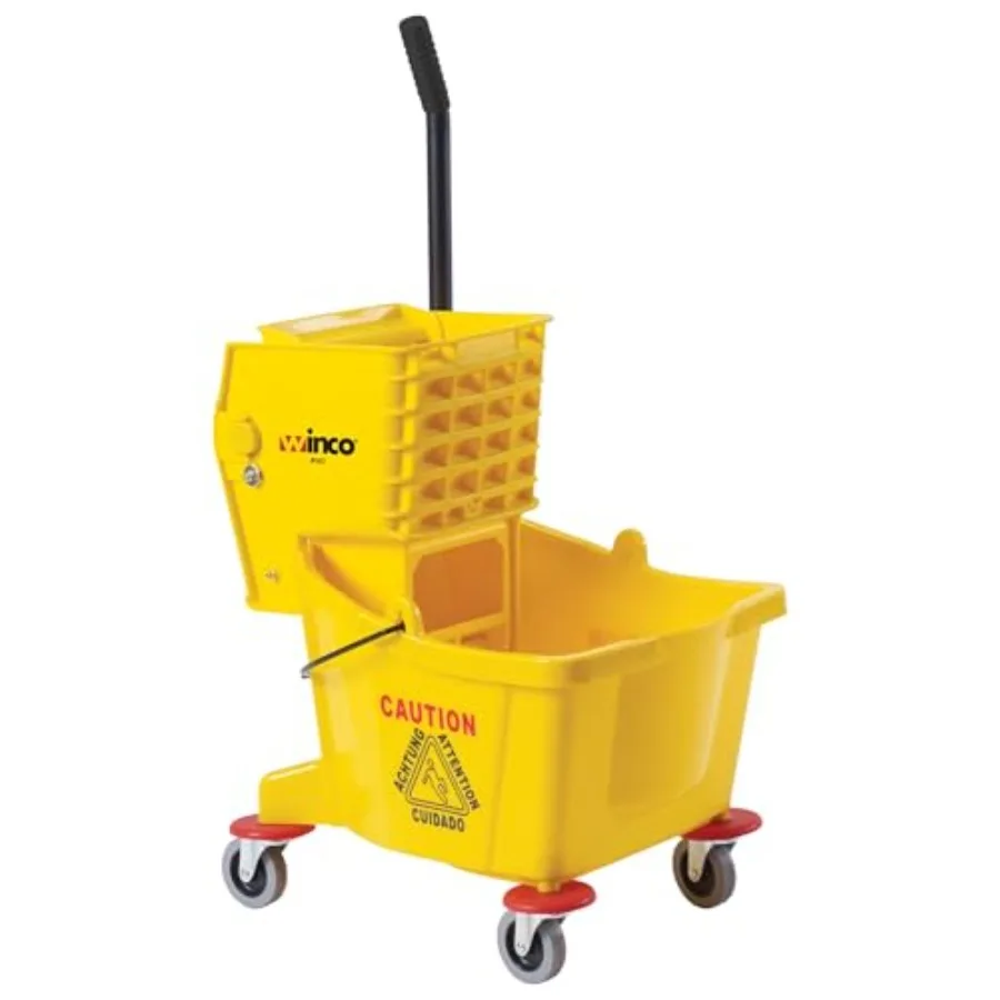 

Коммерческое ведро для уборки на колесах, 26 кварт, желтое