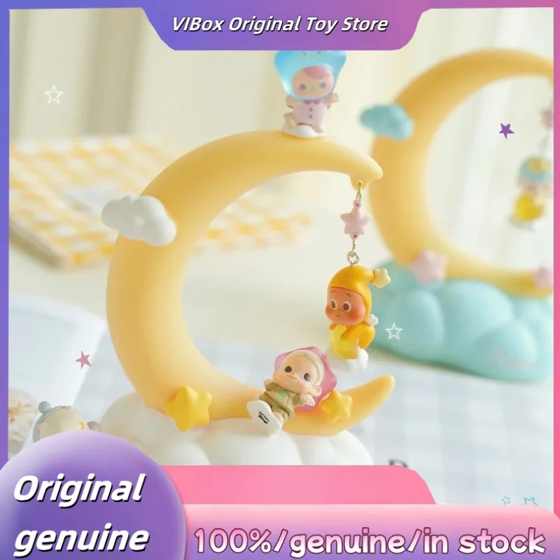 حقيقي POPMART Goodnight ، Night Sky Series Pop Bean صندوق أعمى نموذج صغير سلسلة تضيء حقيبة أعمى صندوق غامض لطيف هدية