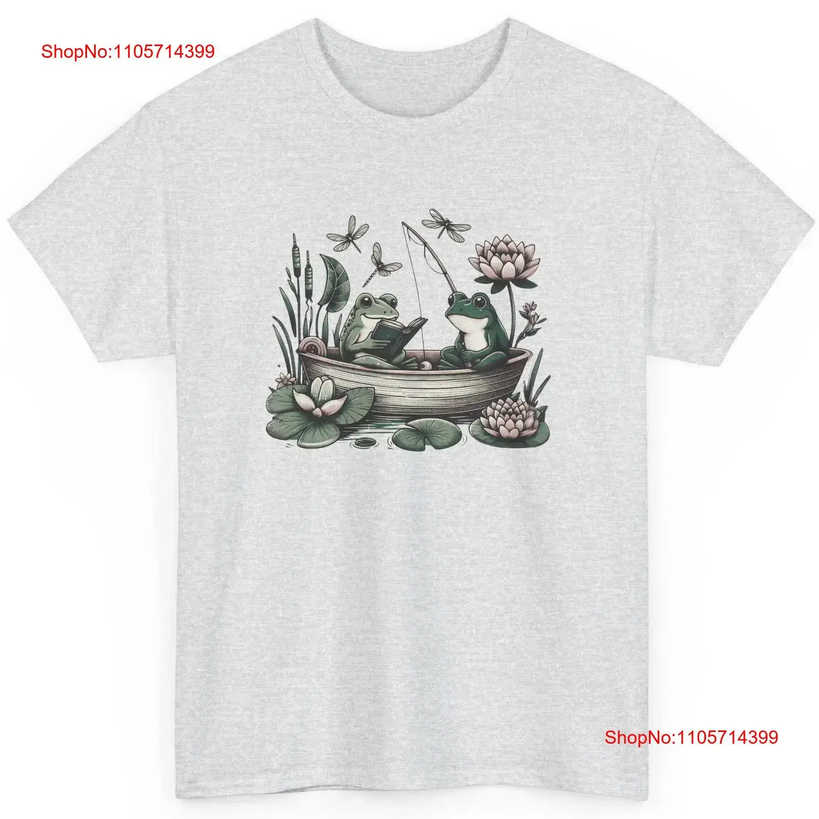 Frog and Toad Fishing 90s T Shirt Vintage Heavy Cotton for Dad Christmas vintage Washed Soft fashion Casual Stylish Versatile