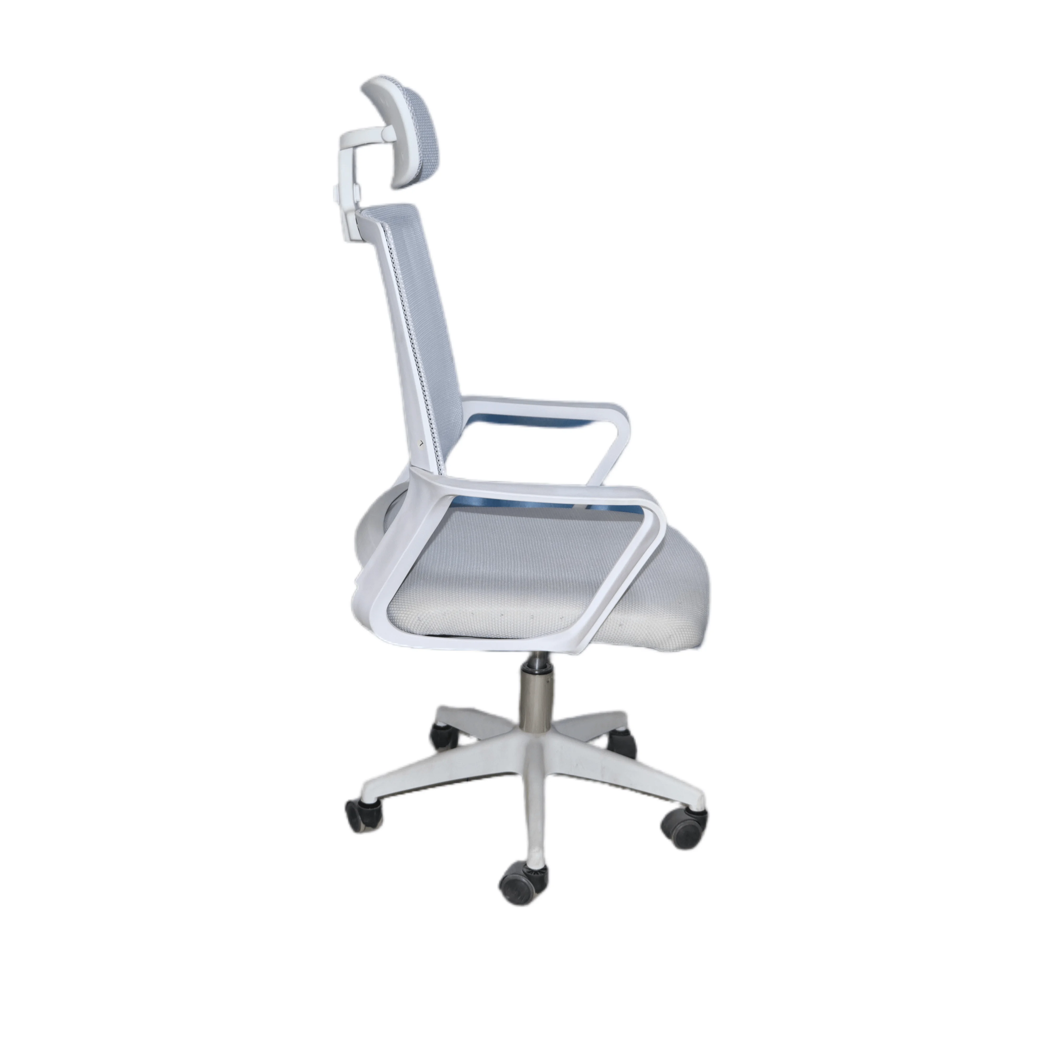 Ergonomic office chair with rotatable and adjustable headrest lumbar support