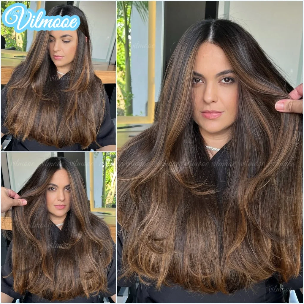 

Straight Brown Highlight Straight Glueless Silk Top Lace Wigs with Natural Hairline 13x6/360 Lace Frontal Wigs for Black Women