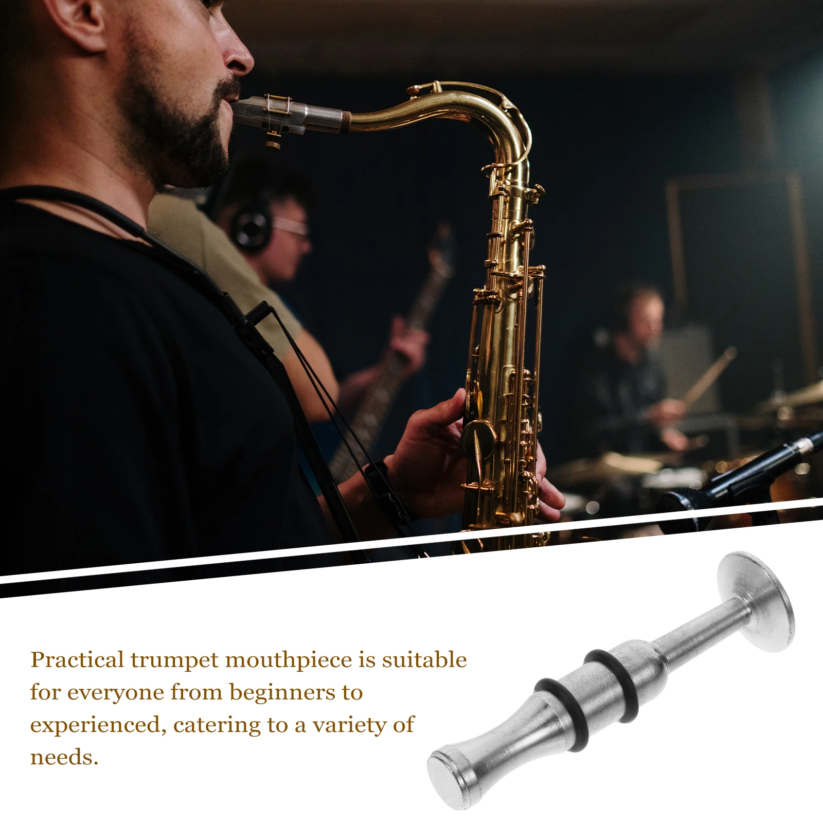 

1pcs Trumpet Mouthpiece Lightweight Compact No Burrs Anti-Deformation Metal Replacement Tool For Wind Instruments Trumpet