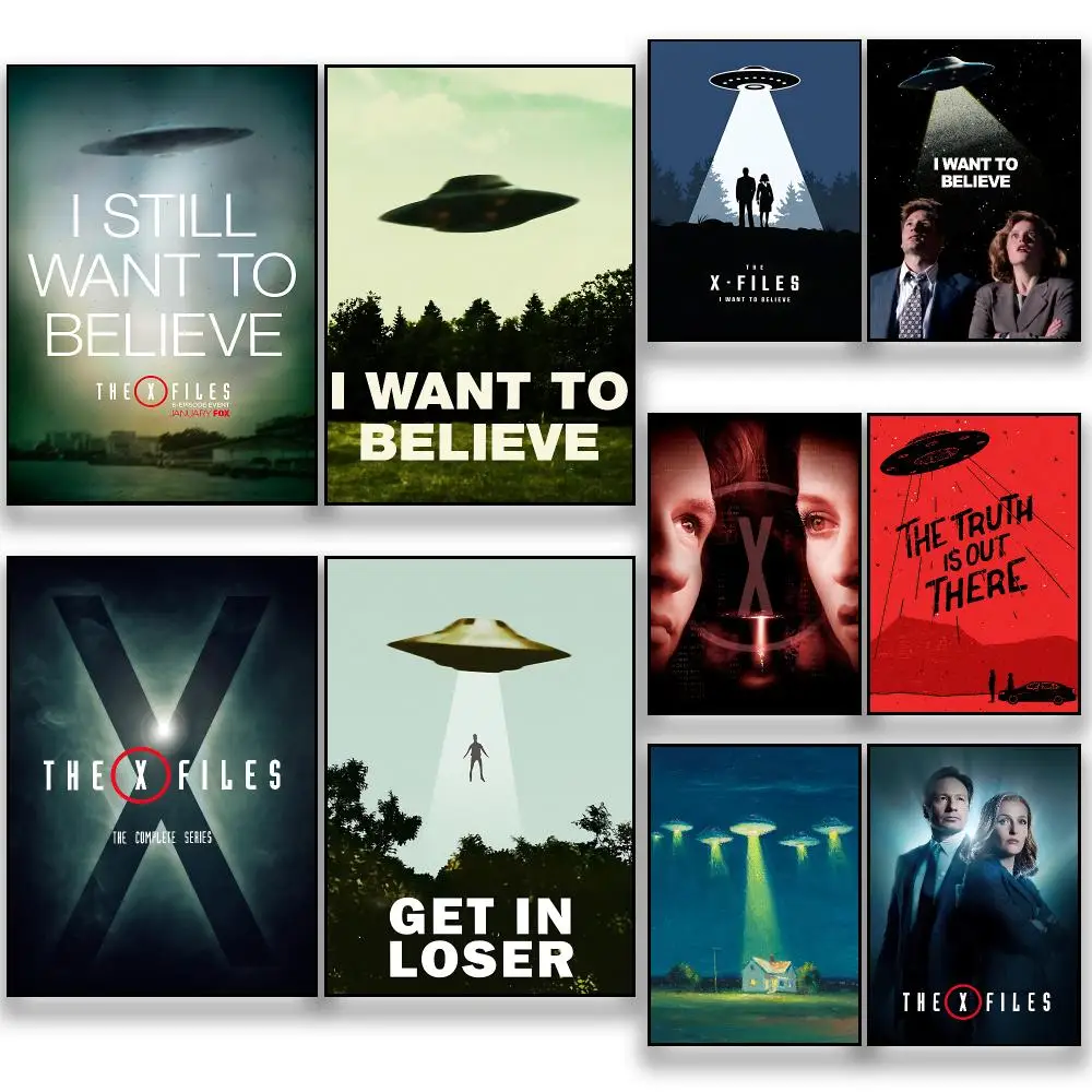 Series T-The X-Files Sci-Fi Mystery Poster HD Removable Wall Art Gift Bedroom Lounge Dorm Office Gaming Cafe Bars