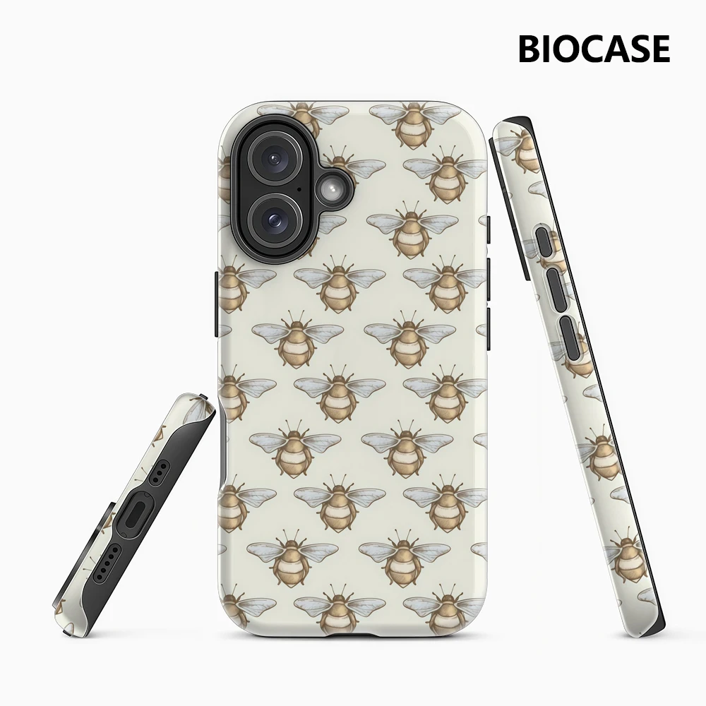 Vintage Bienenmuster IPhone 17 Must-Haves Handyhülle für IPhone 17 16 15 14 13 12 Pro Max Plus Doppelschichtige Rückseite