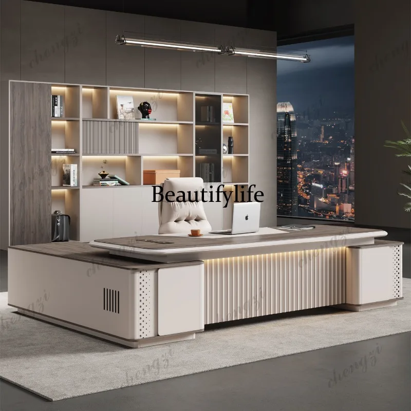 E153 paint boss office desk and chair combination light luxury senior sense president manager room supervisor desk furniture
