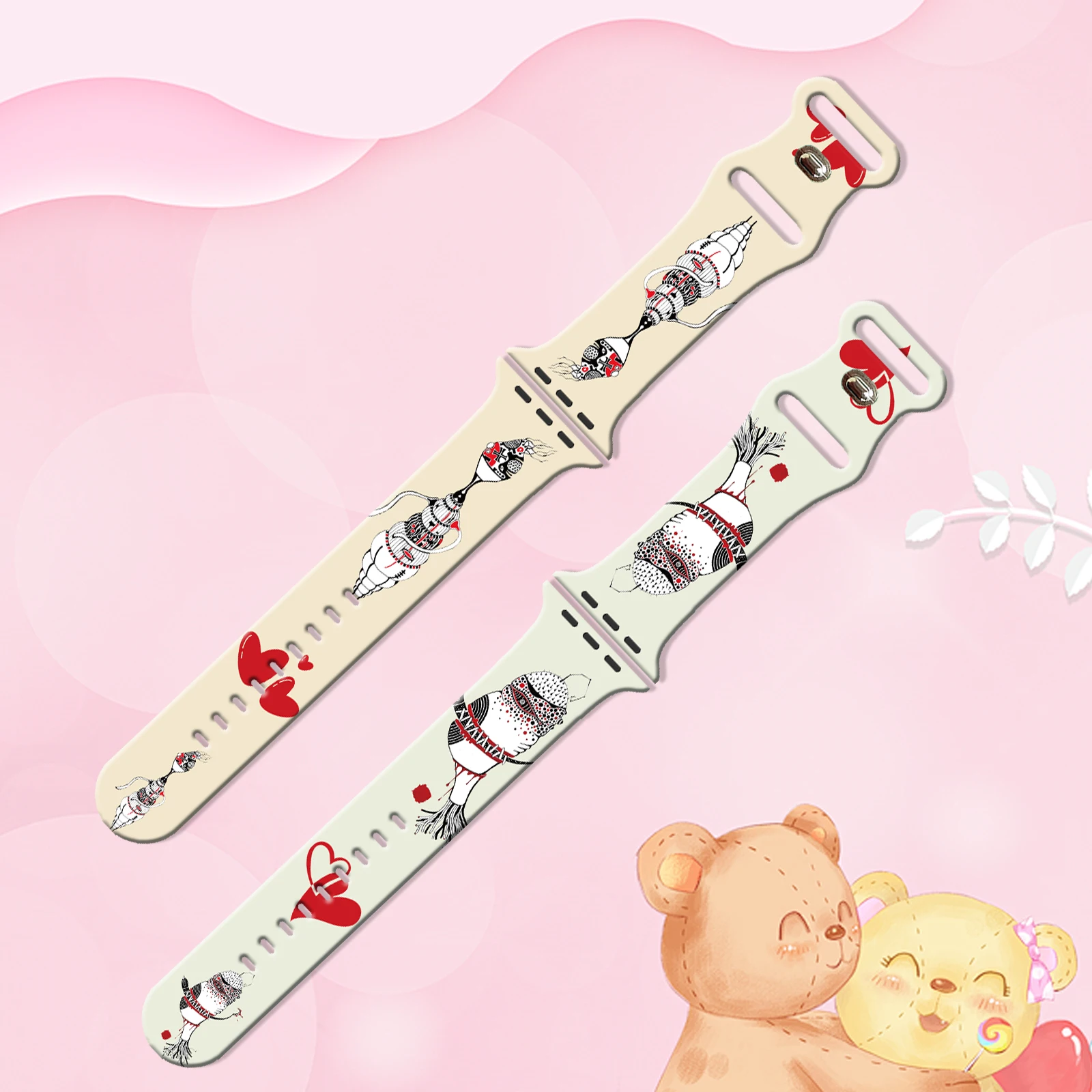 Artistic Creativity Pri nted Strap for Apple Watch 10 9 8 7 Silicone Band Replaceable Bracelet for iWatch 38mm 40mm 41mm 42mm