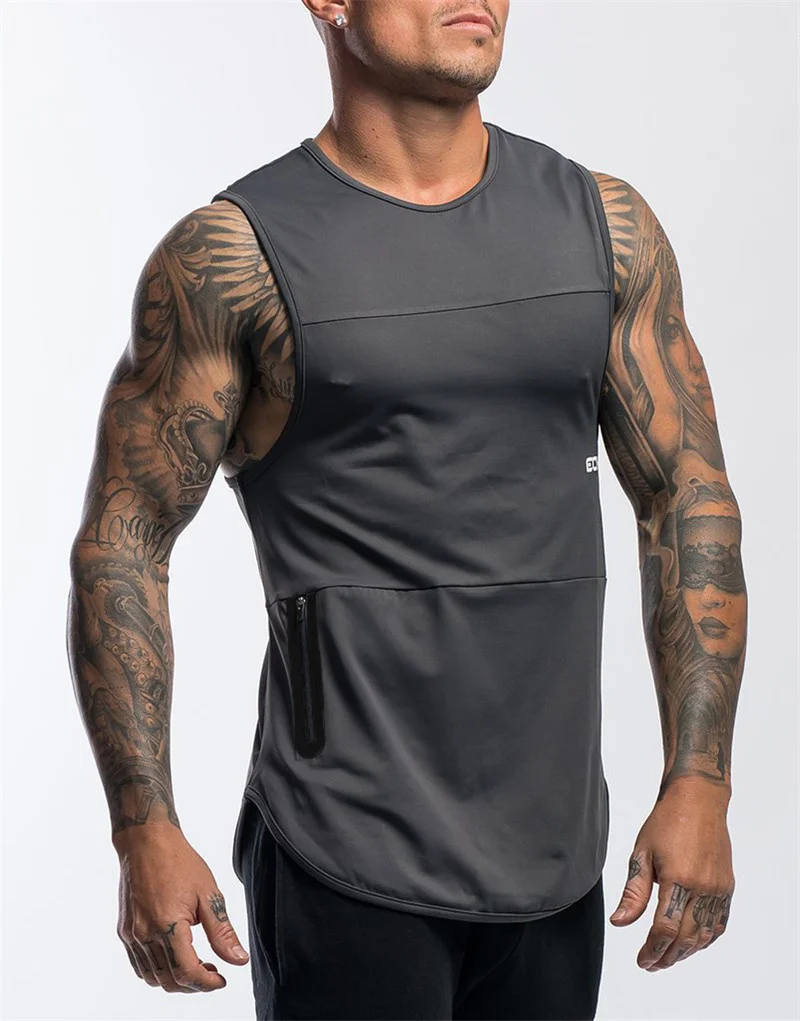 NEW Men Bodybuilding Tight SportS Tank  Summer jogger Workout Sleeveless shirt Men Gyms Vest Male Fitness Brand Running vest men