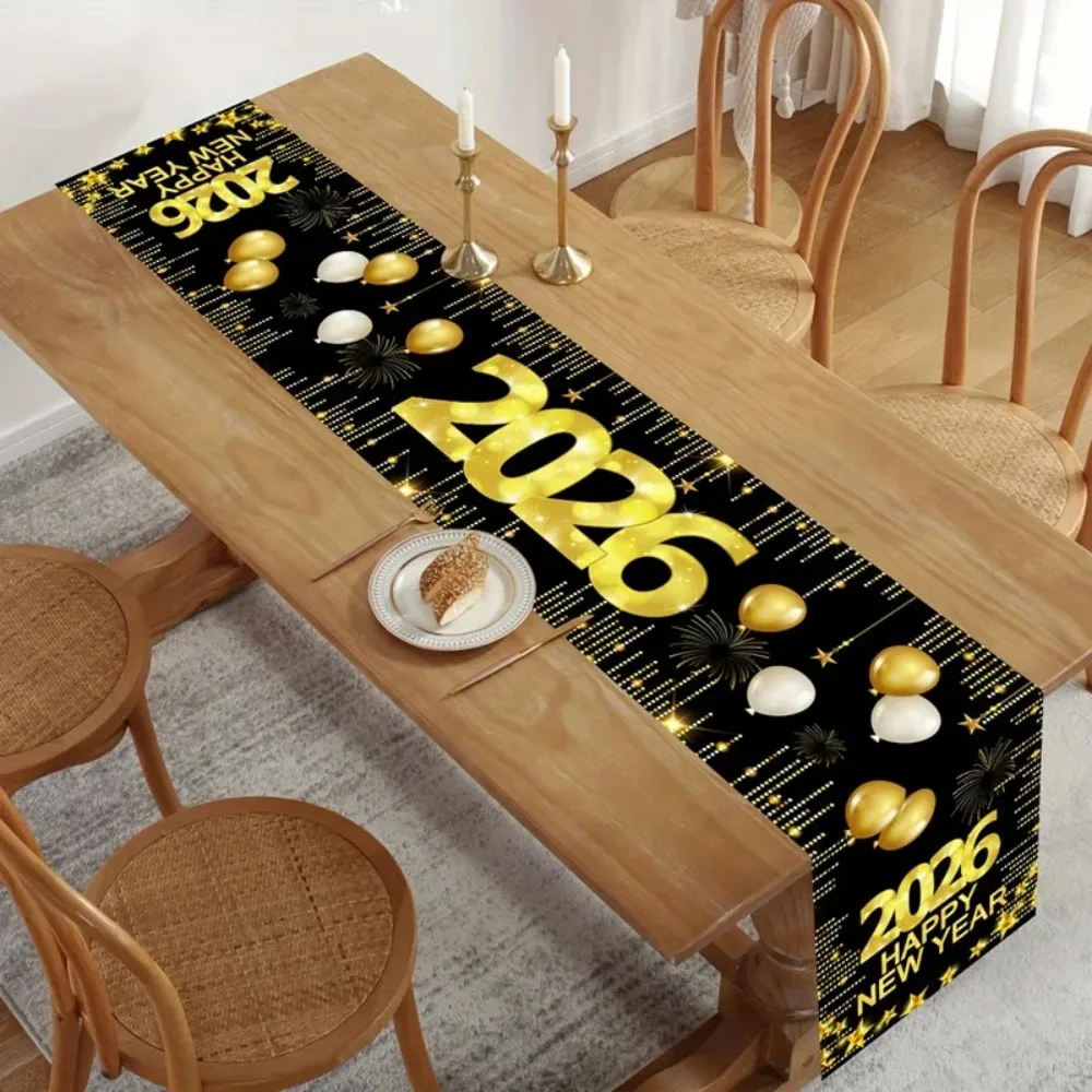VIKAMA Shine Black Gold 2026 مفرش طاولة فاخر، قابل لإعادة الاستخدام، الحفلات والتجمعات ديكور المنزل على غرفة الطعام أو طاولات المطبخ #4