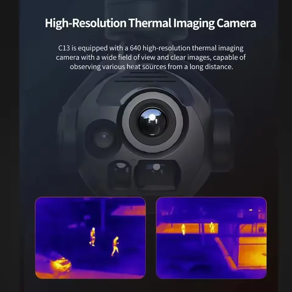 Skydroid C13 HD Cámara cardán multifuncional de 3 luces - Zoom 30x, bloqueo de objetivo automático, estabilización de 3 ejes
