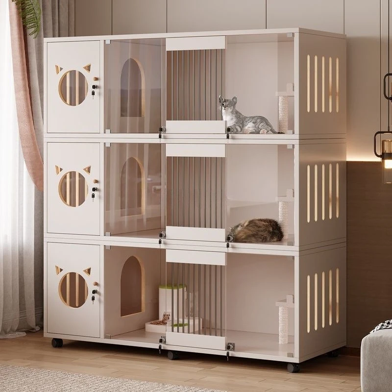 Cat cage Solid wood indoor pet store display cat cabinet