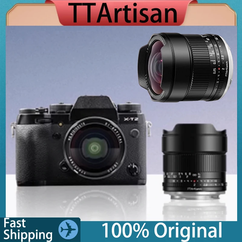 Original TTArtisan 10mm F2 Camera Lens APS-C 105° Ultra-wide Angle Custom Mirrorless Camera Lens For Sony Fuji Nikon Canon