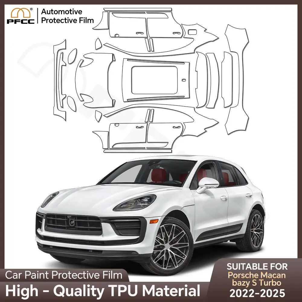 TPU For Porsche Macan Base S Turbo 2022-2025 Paint Protection Film Pre-cut PPF Car Body Anti-Scratch Clear Bra Resistant Cover