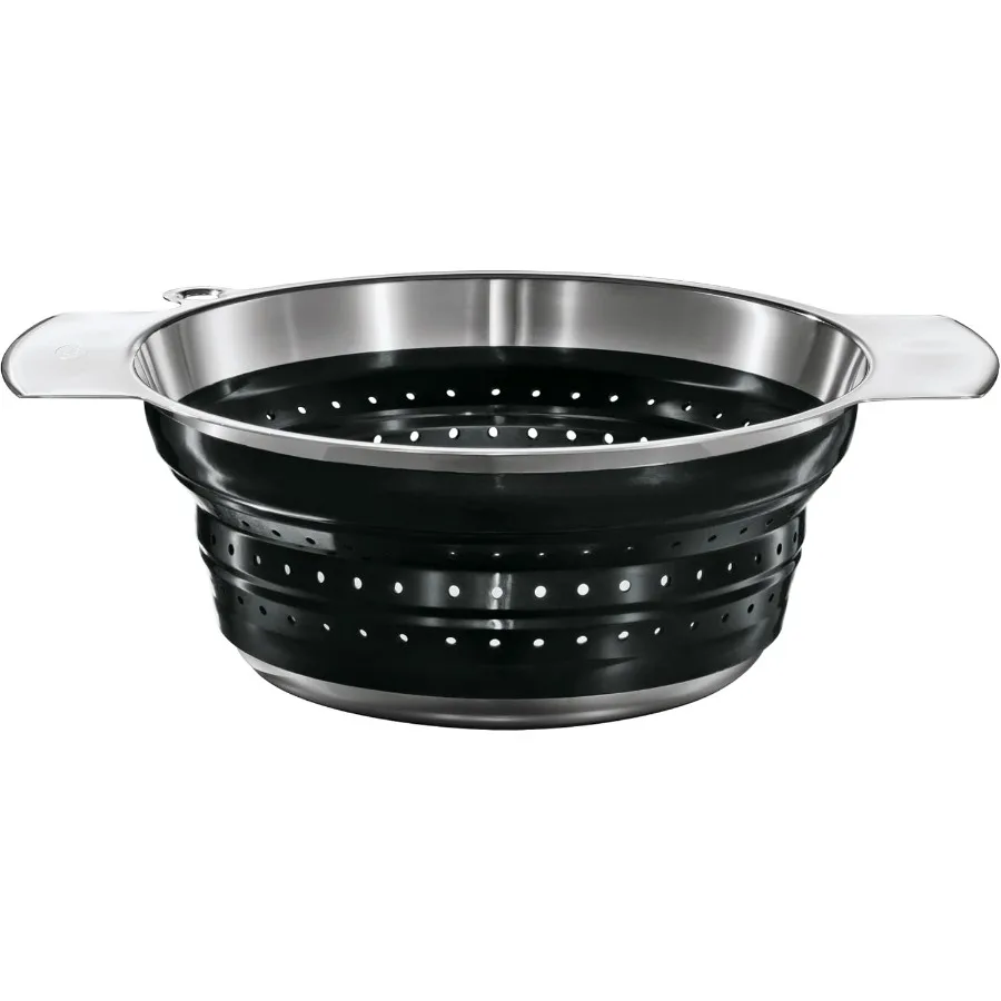 

Stainless Steel Collapsible Colander, 10-inch, Black