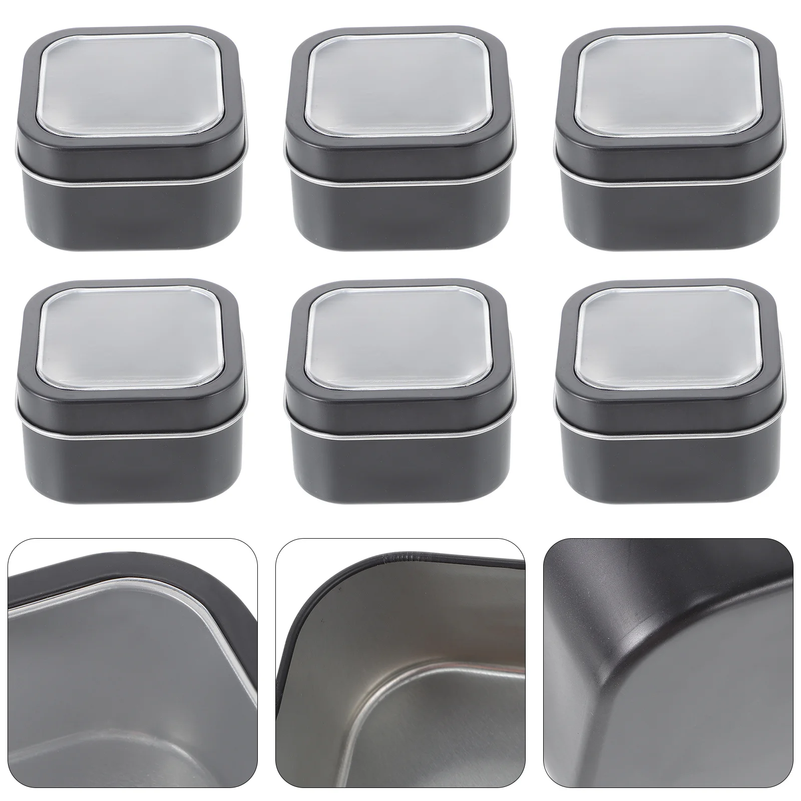 

15Pcs Gift Storage Container Square Metal Tins Clear Tops Large Capacity Ideal for Making DIY Creams Balms
