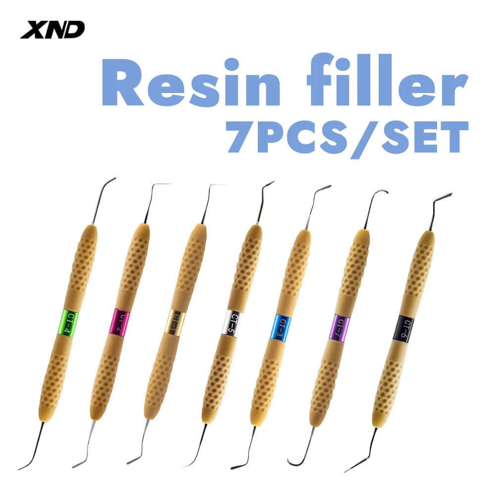XND Dental Resin Spatulas Silicon Set Dentistry Tool Composite Resin Filler Instruments Kit Aesthetic Restoration Dentist Tool