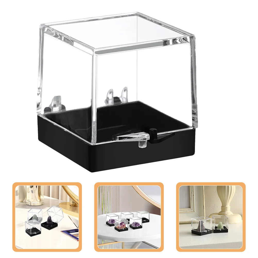 

4pcs Clear Boxes Transparent Storage Containers Reusable Mineral Specimen Boxes For Collection Desktop Showcase Specimen Storage