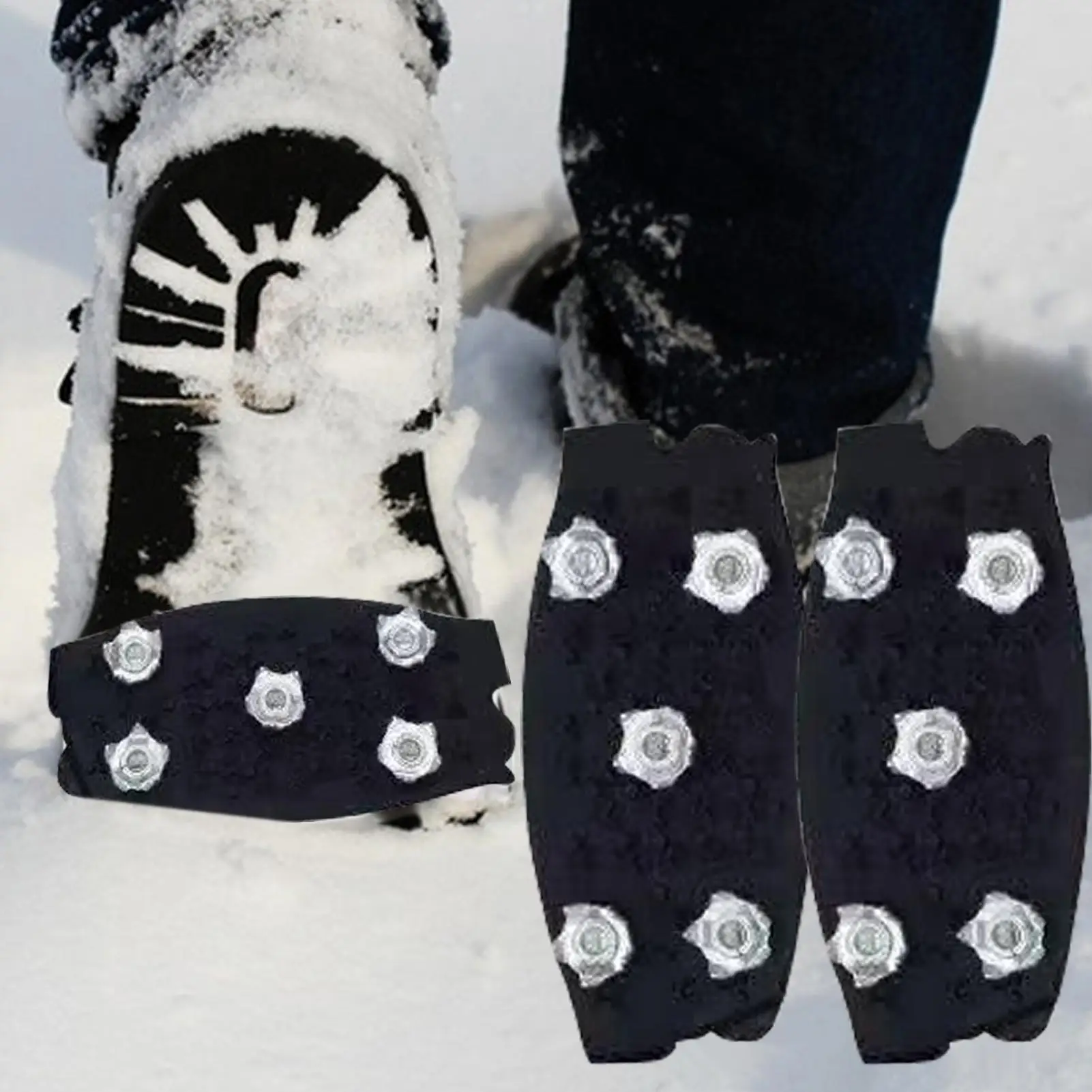 1 Paar Schuhe Eis Griffe Gehen Eis Traktion Stollen Rutschfeste Schnee Stollen Greifer Für Outdoor Schnee Wandern Bergsteigen