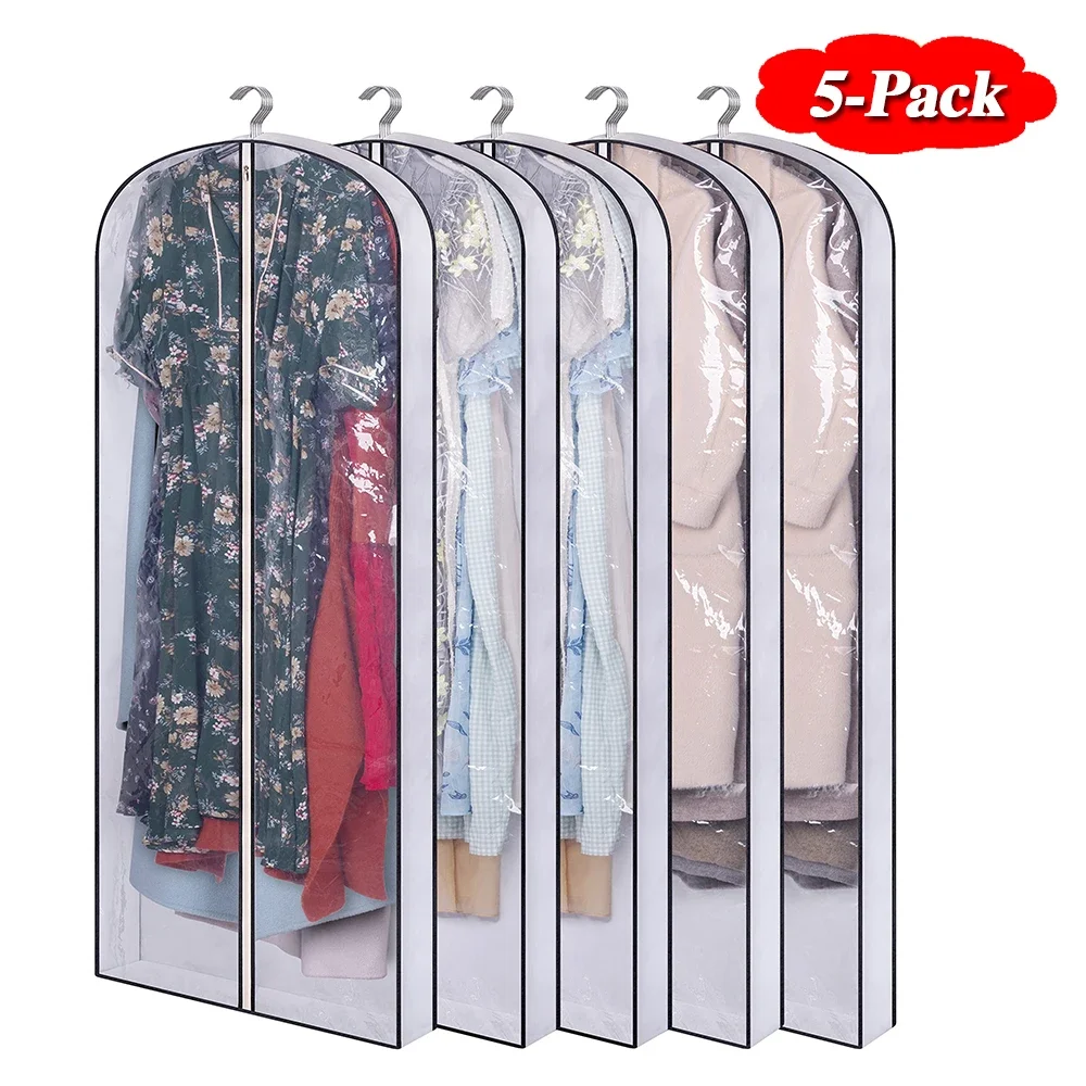 5 Pcs Set Clothes Dust Cover Large-Capacity Suit Bag Waterproof Garment Bags for Clothing Cover Hanging  Storage Garment Bag