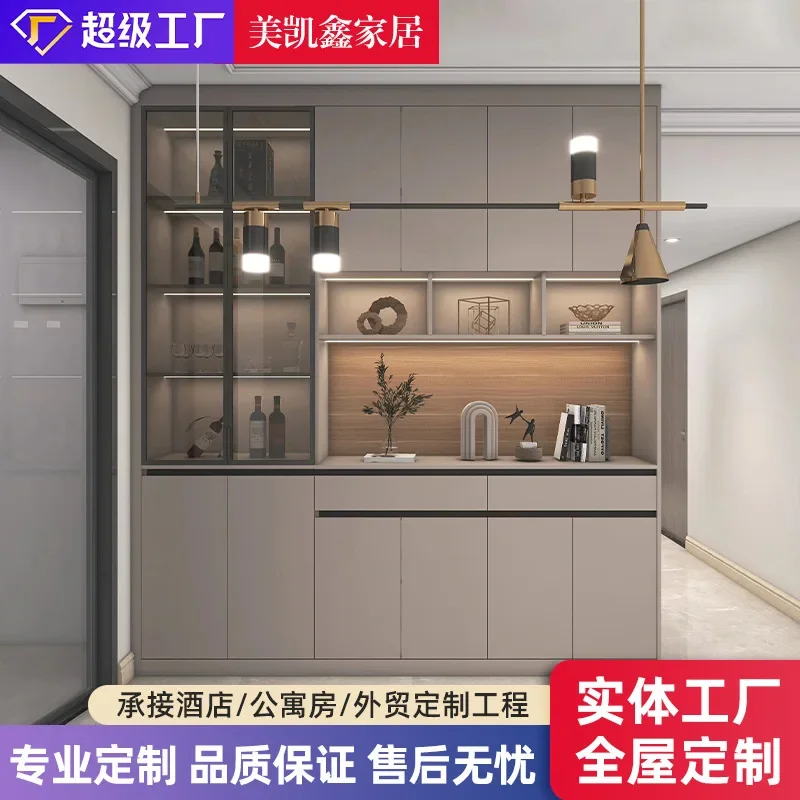 Whole house custom wardrobe bedroom cream wind princess door to top wardrobe wine cabinet entry shoe cabinet custom cloakroom