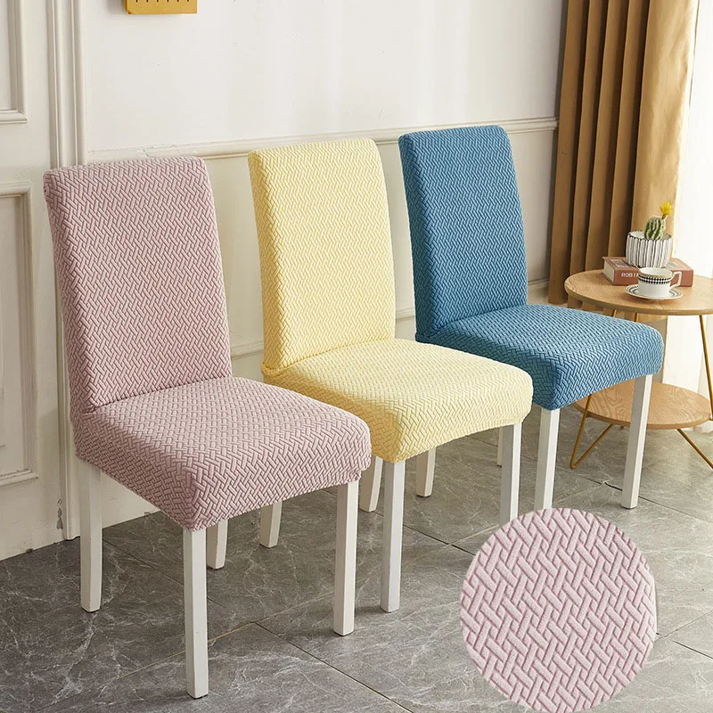 

New T-Shaped Jacquard Velvet Chair Covers For Dining Thickened Spandex Table Chair Cover Stretch Slipcove Home Textiles