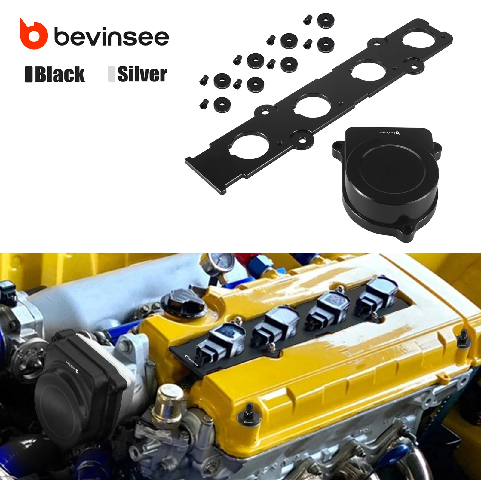 Cop Distributor Cap Plate & Coil On Plug COP Adapter Plate & Valve Cover Washer Seals Bolt Nuts for Honda Civic Si/Del Sol Si