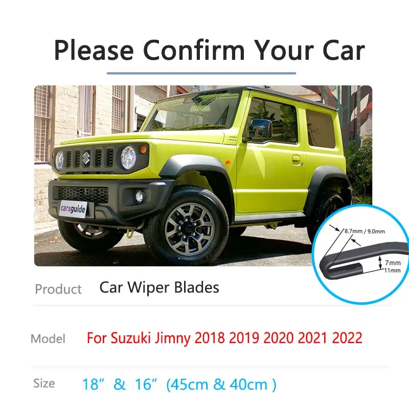 For Suzuki Jimny JB64W JB74W 2018 2019 2020 2021 2022 Hatchback Car Frameless Windscreen Front Window Wipers Blades Replacement