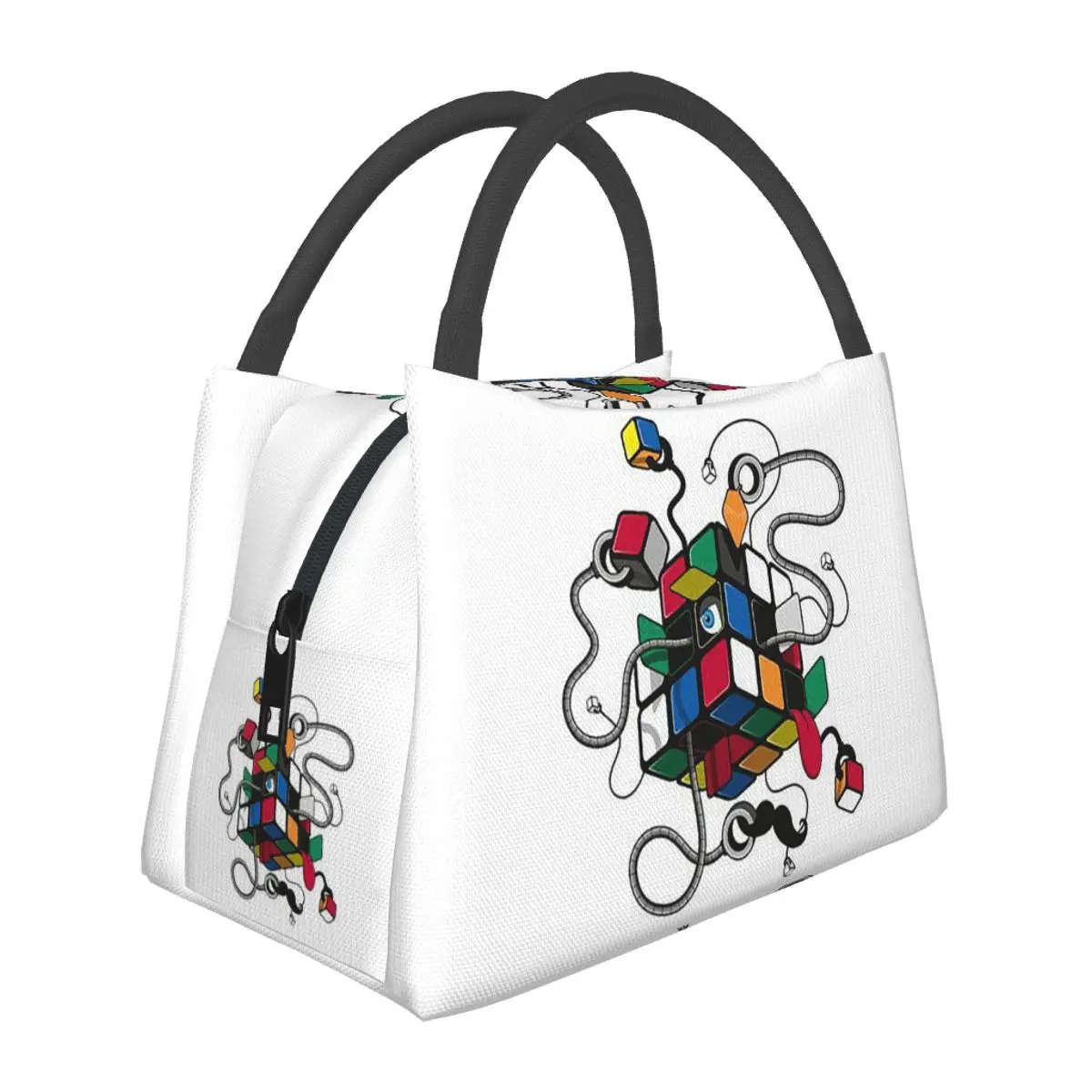 Rubix Rubiks Rubics Insulated Lunch Bag for Women Bento Storage Food Boxes Leakproof Container Cooler Thermal Lunch Box Tote