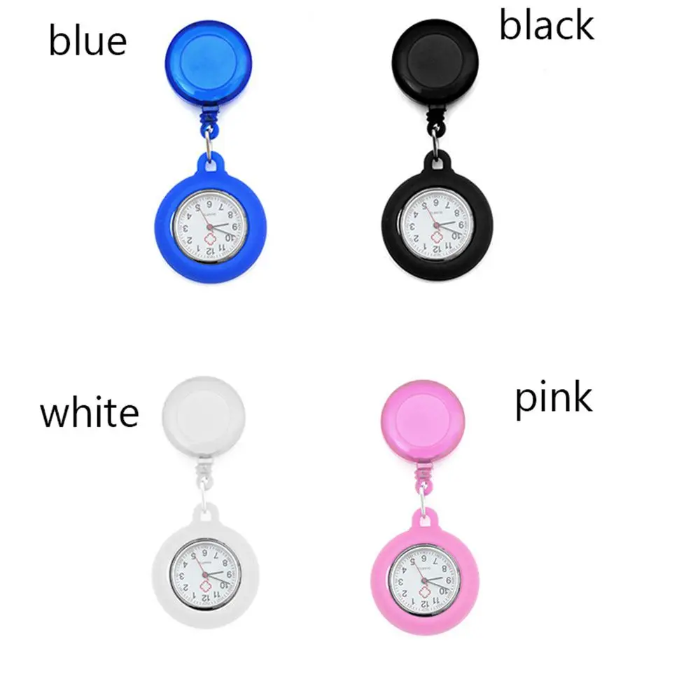 1PC New Retractable Nurse Watch Clip-on Fob Watch Doctor Medical Hanging Brooch Pin Quartz Clock Doctor Nurse Gifts