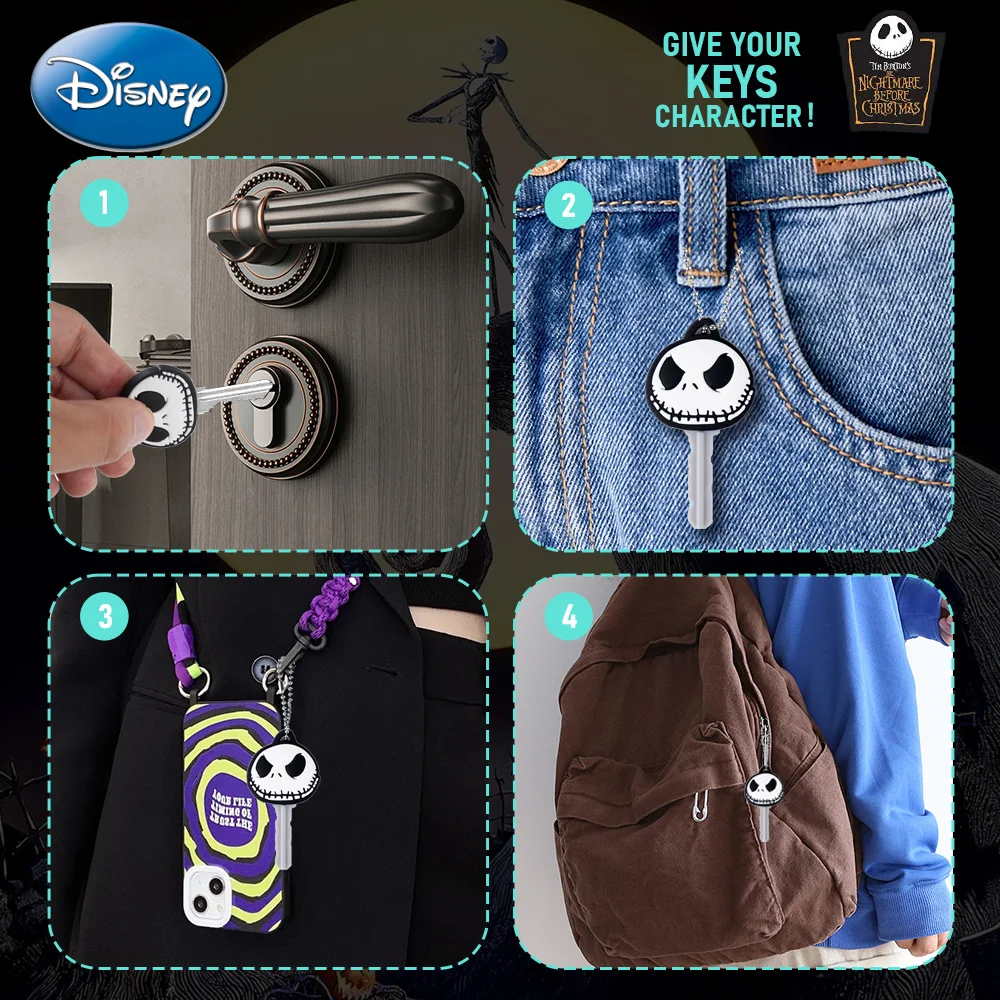 The Nightmare Before Christmas Officially Licensed Figurine Bag Clip Charms Jack Skellington Creative Key Holder Gift 1Pc Disney view 5