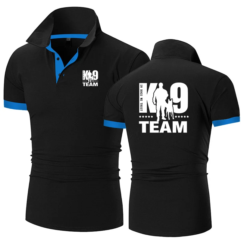 TRAINER K9 Team K9 Unit Malinois Summer New Men\'s Polo Shirt Lapel Collar Short Sleeve Casual Business High Quality Print Tops