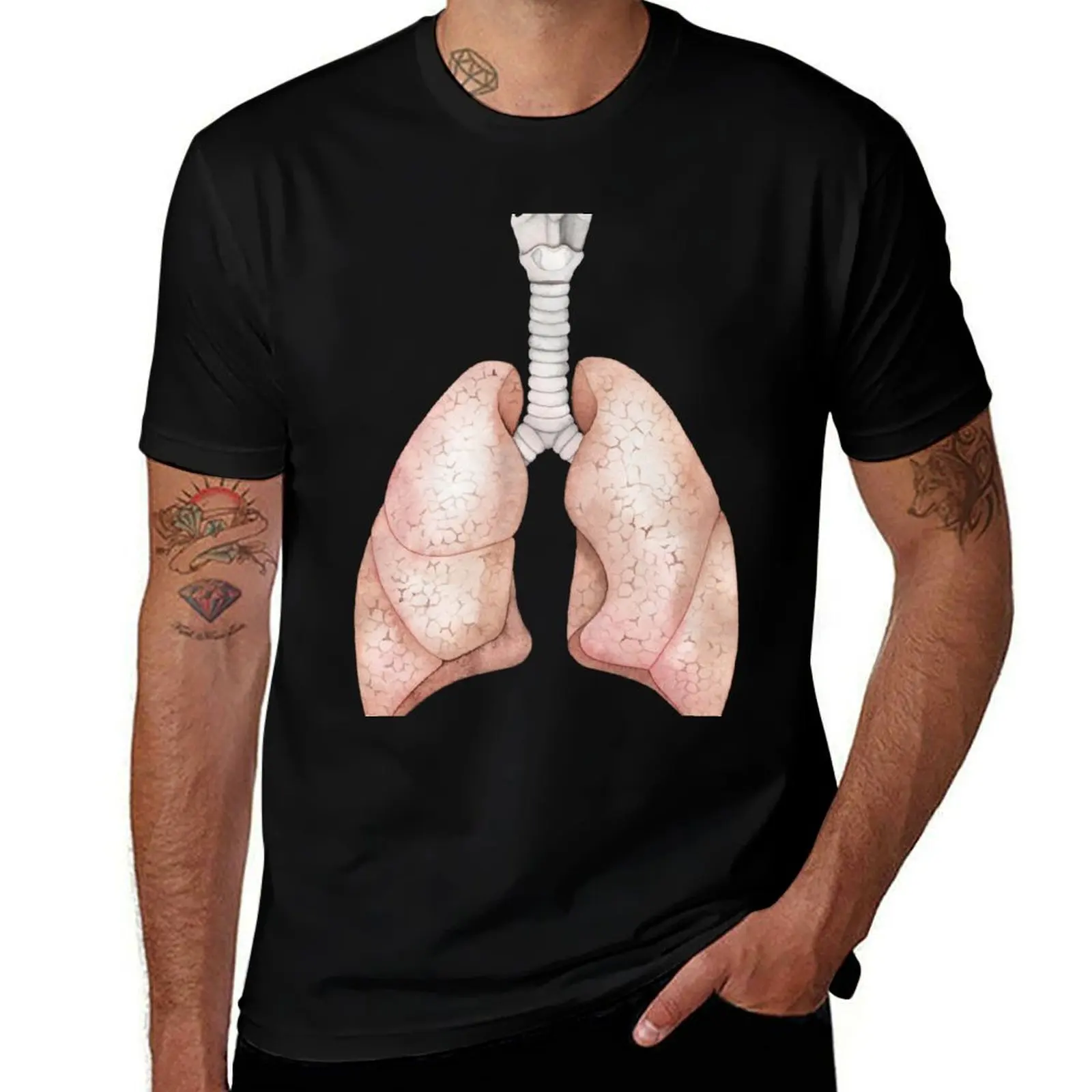 Watercolor lungs T-Shirt Casual Daily Outfit T-Shirt