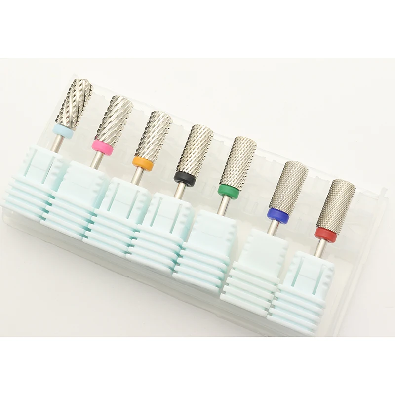 New Silver! Quality 6.5mm Diamond Big Round Top Barrel Original Tungsten Steel Carbide Manicure Nail Drill Bit File Accessories