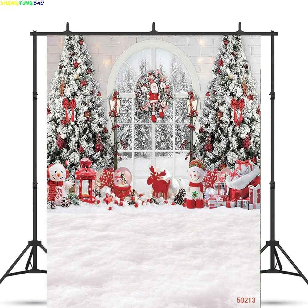 

Vinyl Custom Christmas Theme Photography Background Props Pine Tree Family Festival Backdrops For Photo Stdio ZM-12