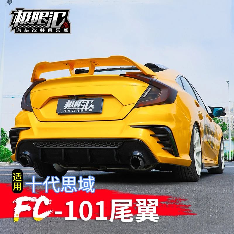 For Honda Civic 2016-2020 high quality ABS Plastic Unpainted Color Rear Spoiler Wing Trunk Lid Cover Car Styling