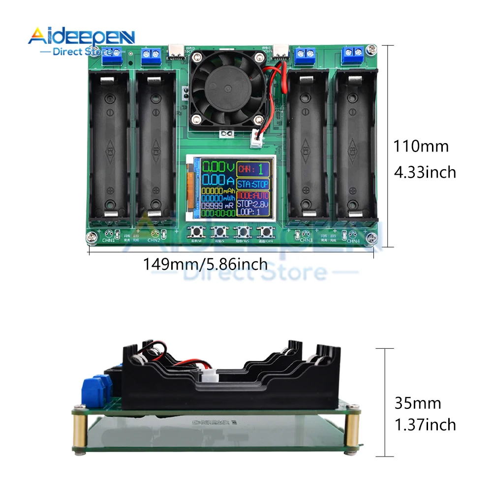 18650 Battery Capacity Internal Resistance Tester 4 Channel Automatic Charging And Discharging Module Internal Resistance Tester