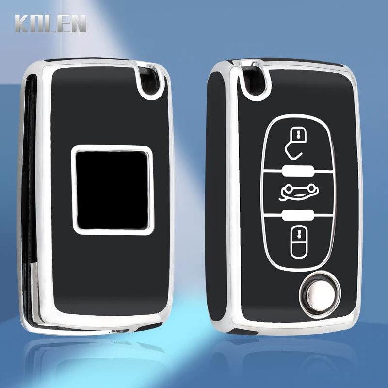 

Fashion TPU Car Flip Key Case Cover Shell Fob For Peugeot 107 207 307 308 407 607 3008 5008 For Citroen Xsara Picasso C5 C6 C8
