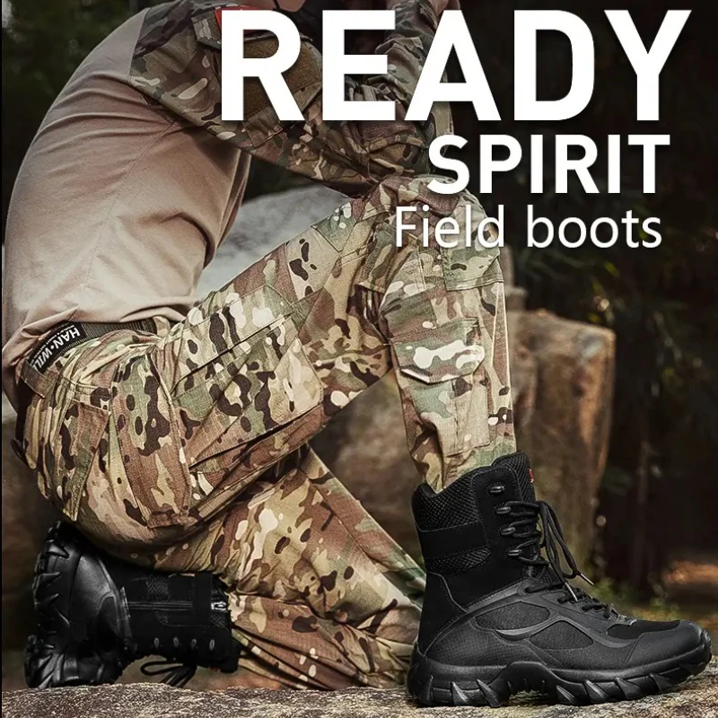 

Men's Outdoor Tactical Boots Are Wear-resistant and Non-slip,They Are Mountain Climbing Adventure and Outdoor Travel Helpers.