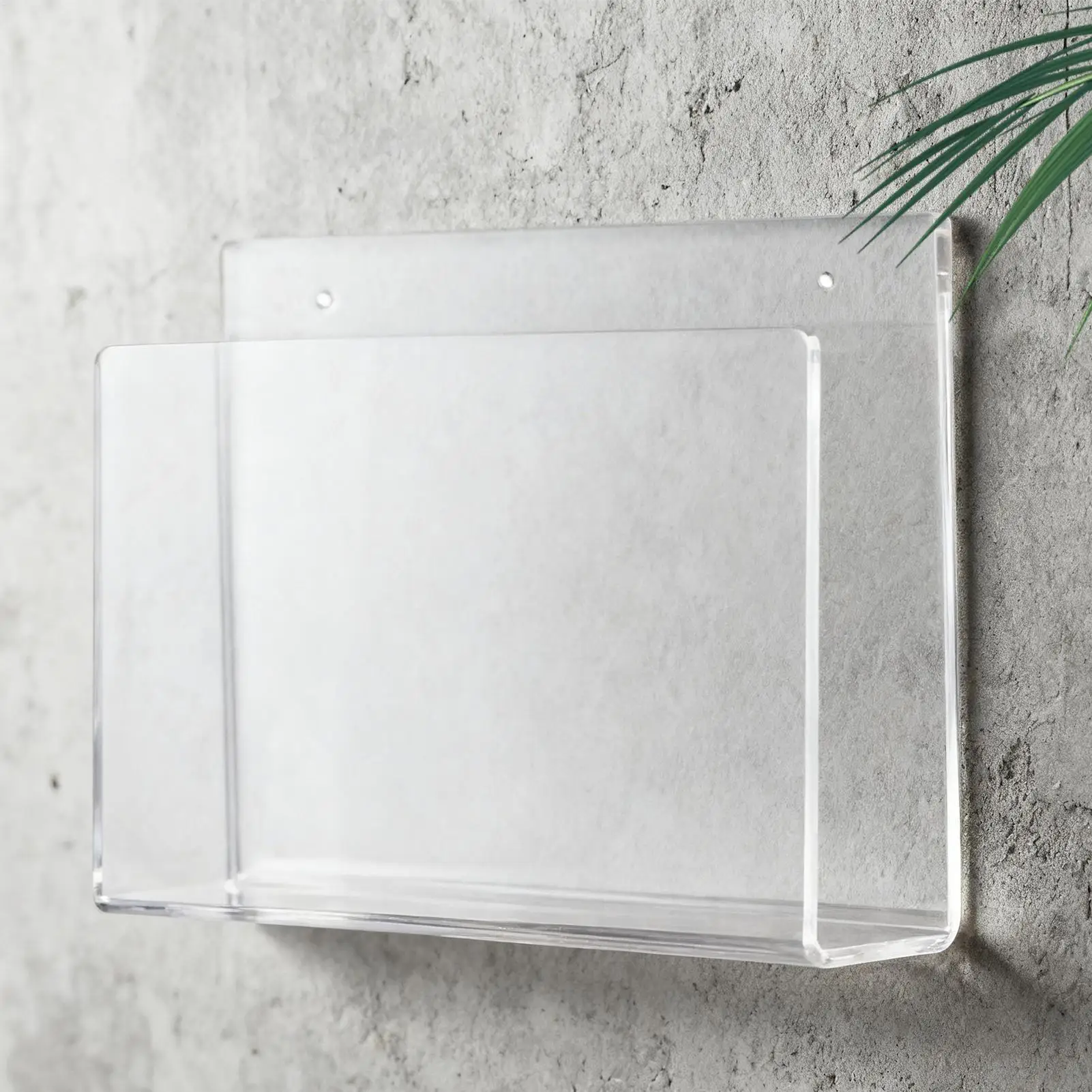 Wall Paper Organizer Clear Acrylic Display Rack Acrylic Brochure Holder Wall Mount For Paper Mail Letter Book Document Living