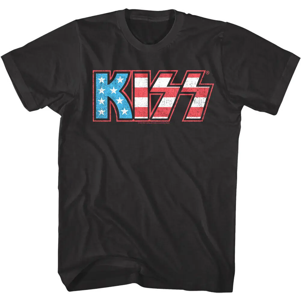 Kiss Star Spangled Logo Men's T Shirt