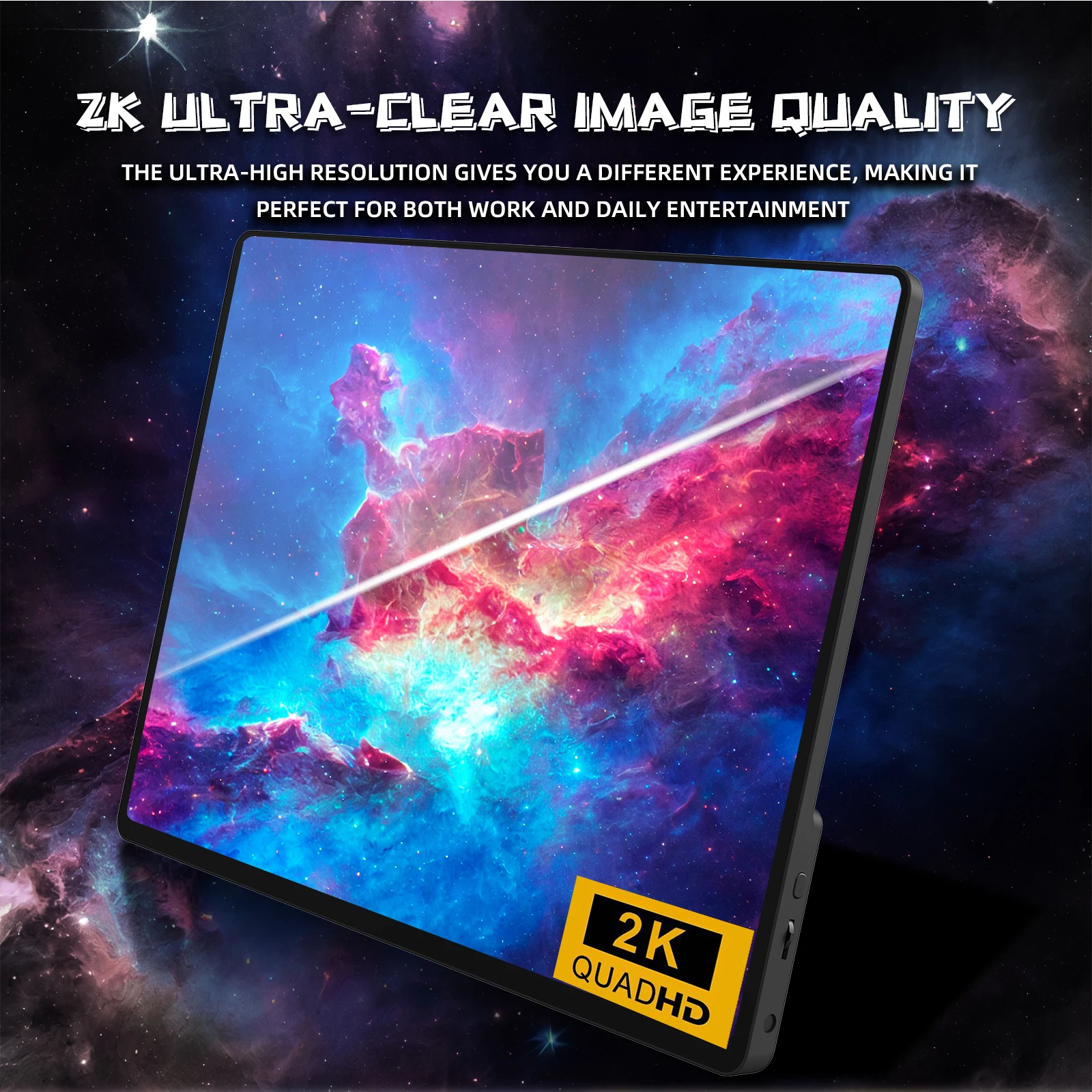 ZSUS 2160*1440  14-inch 2K 60HZ Portable Monitor For Laptop XBox PS4 / 5 Switch TV Box Cell Phone PC Extension  Mobile